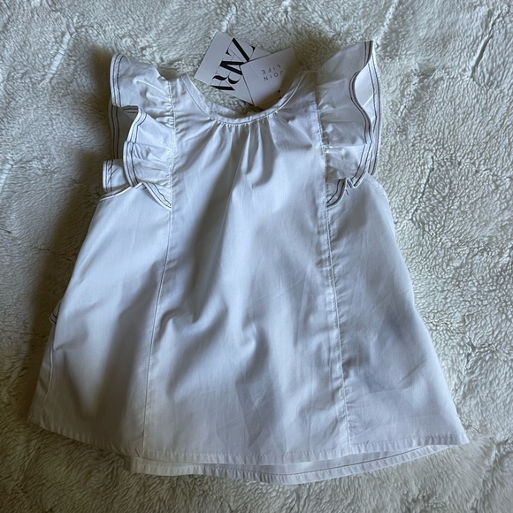 Zara Other - New! Zara cotton white sleeveless blouse size 2-3